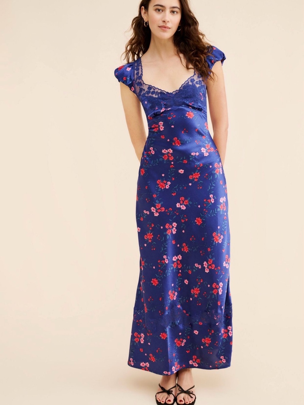Free People Navy Butterfly Babe Maxi Dress - Picture 1 of 10